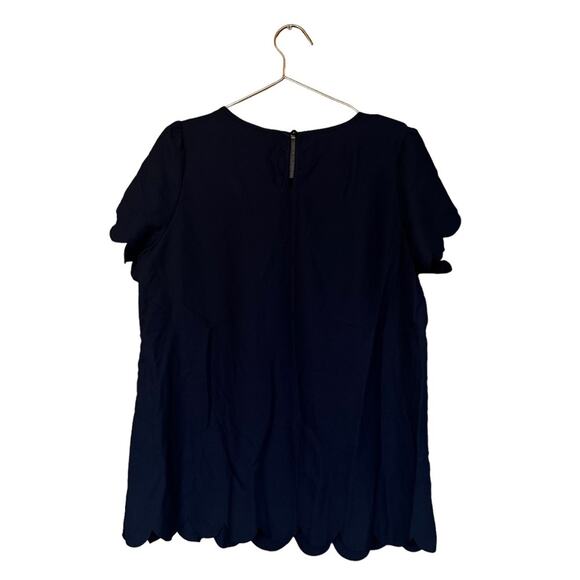 SHEIN Navy Blue Flutter Sleeve layered scallop blouse size 1XL - Picture 2 of 6